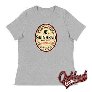 Womens Irish Stout Skinhead: Sometimes Anti-Social Always Anti-Fascist T-Shirt Athletic Heather / S