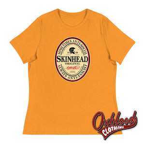 Womens Irish Stout Skinhead: Sometimes Anti-Social Always Anti-Fascist T-Shirt Heather Marmalade / S