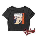 Cargar imagen en el visor de la galería, Womens Naughty Boy Crop Top - Dominatrix Female Power Clothing Black / Xs/sm
