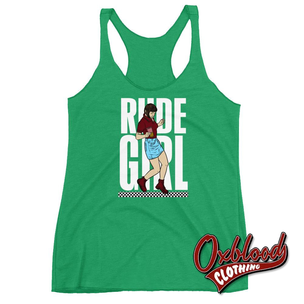 Womens Rude Girl Racerback Tank - Skinhead Ska Reggae Rudegirl 2Tone Envy / Xs Top