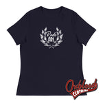 Cargar imagen en el visor de la galería, Womens Rude Girl T-Shirt - Ladies’ Ska Laurel Wreath Crest Navy / S Shirts
