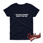 Lade das Bild in den Galerie-Viewer, Womens Social Distancing Shirt - Misfit / Introvert T Navy S Shirts
