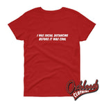 Load image into Gallery viewer, Womens Social Distancing Shirt - Misfit / Introvert T Red S Shirts
