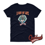 Cargar imagen en el visor de la galería, Womens Traditional Skinhead A Way Of Life T-Shirt - Mr Duck Plunkett Navy / S
